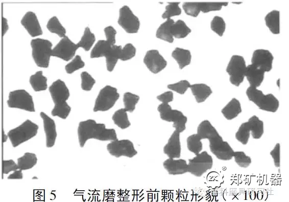 气流磨整形后的物料的颗粒形貌